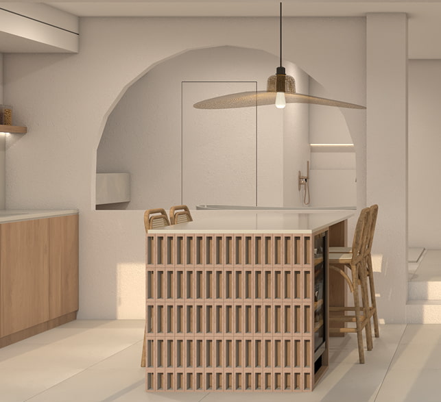 Designer lofts Modern kitchen in the loft