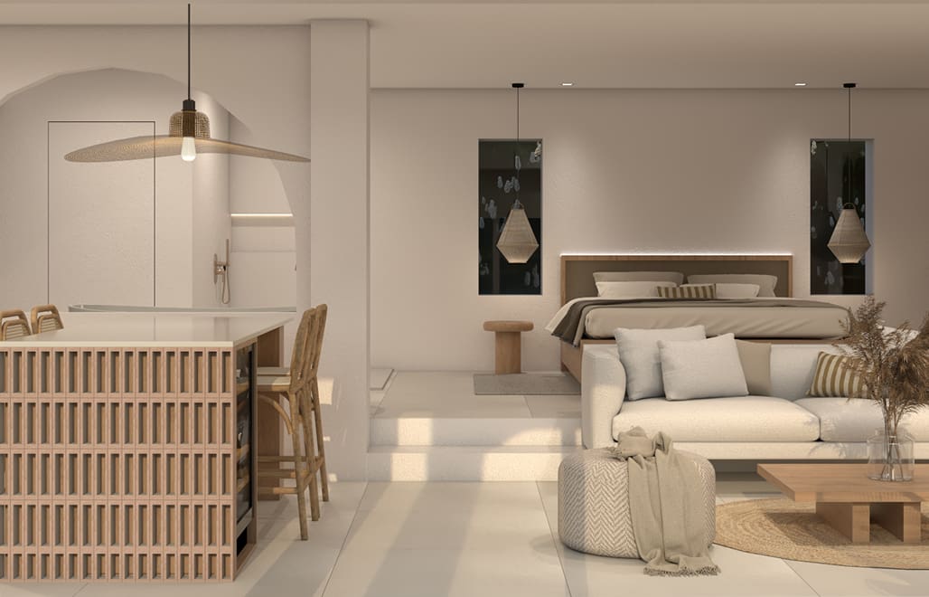 Deluxe Apartment Apartment with kitchen, living room and deluxe loft bed