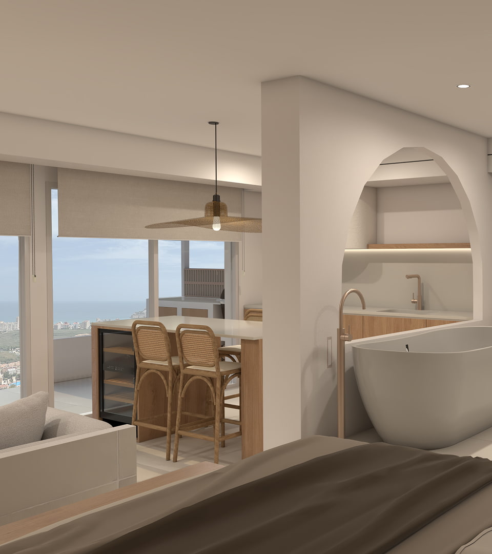 Apartments in Peñíscola Kitchen in a Panorama loft