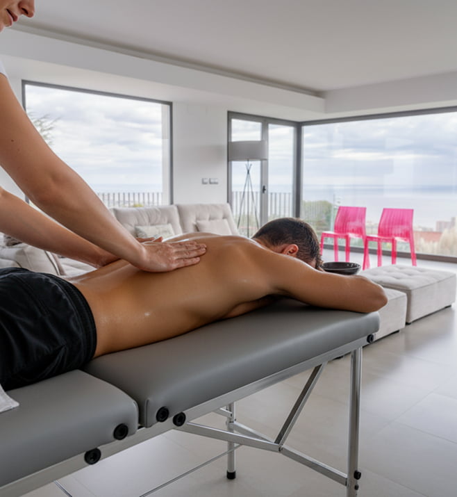 Massage service Massage therapist giving a massage