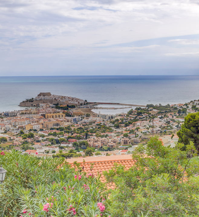 Aerial view of Peñíscola View of the town and sea at Peñíscola