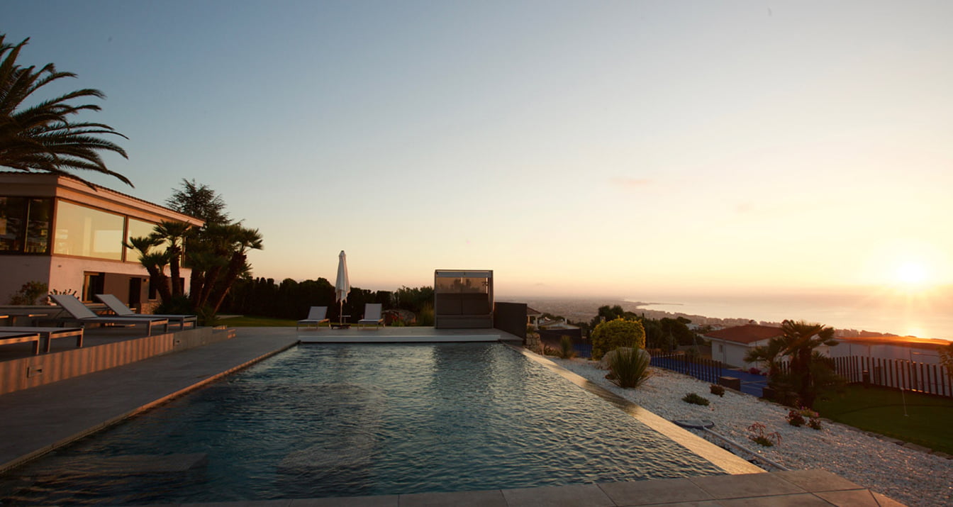 Sunset at Villa Atalaya Villa Atalaya swimming pool at sunset
