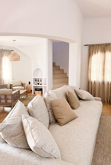Living room at Villa Mediterránea Living room with sofa and handcrafted décor